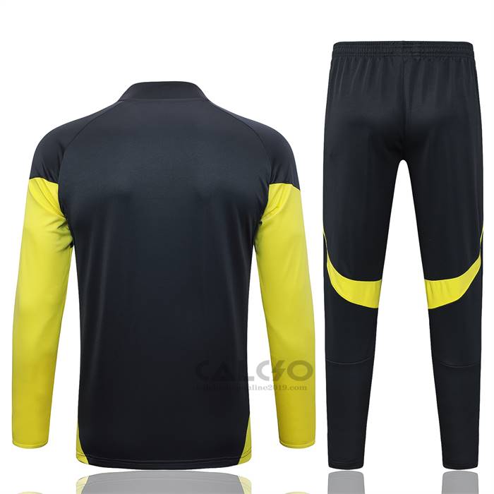Tuta da Track di Felpa Real Madrid Bambino 2025-2026 Nero Giallo